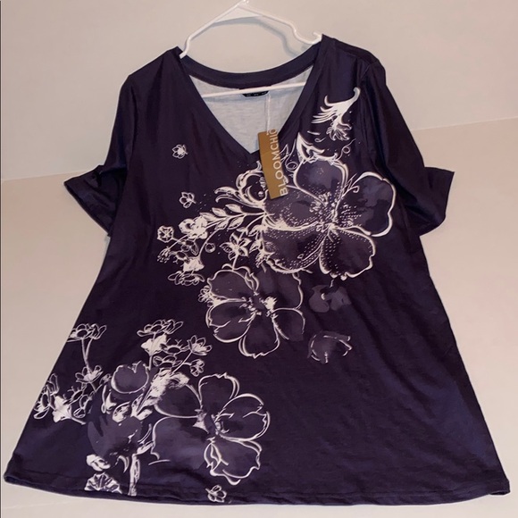 BloomChic Purple Graphic Short Sleeve Tee - Picture 6 of 6